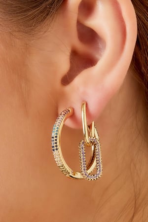 Strass-Ohrringe Weißgold Kupfer h5 Bild4